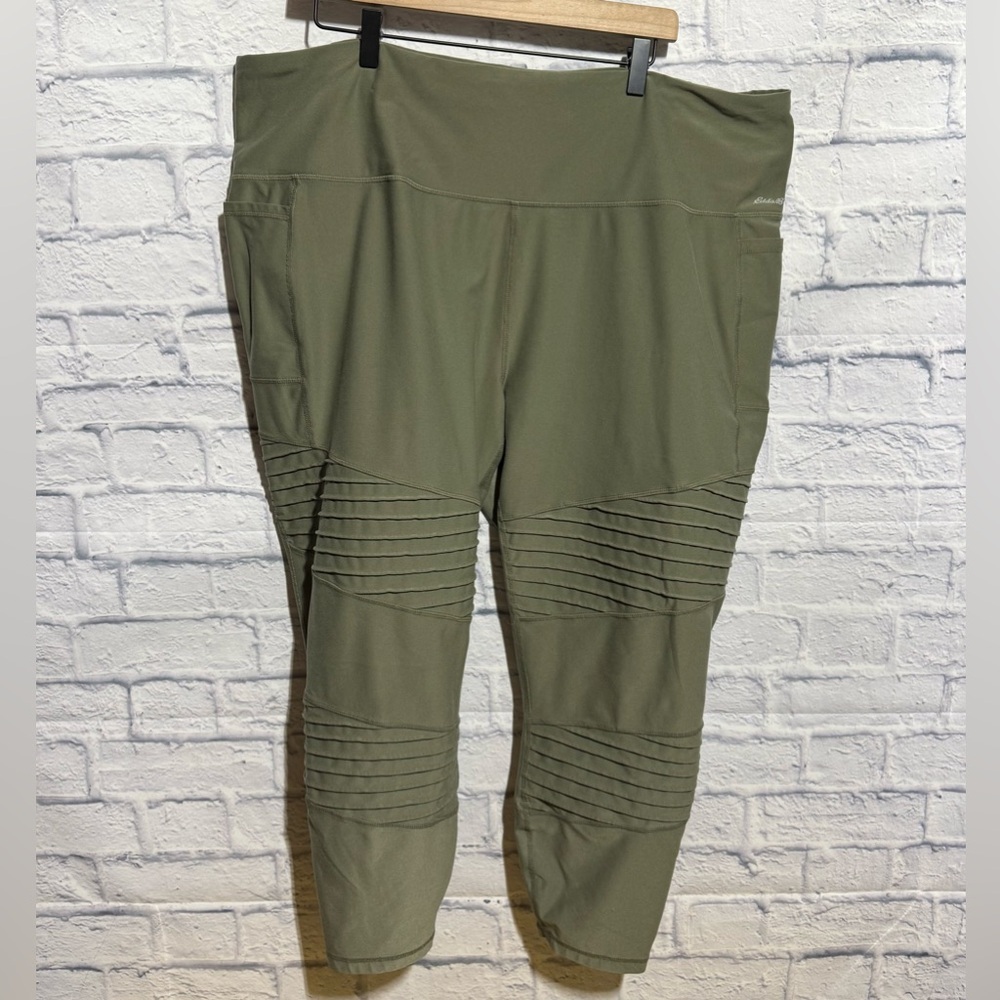 Eddie Bauer Green Textured Leggings, Size 3X